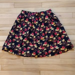 Floral A-Line Skirt with Pockets